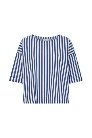 Rich & Royal - Cotton Stripe Blouse midnight blue - Gr. - 40