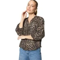 Zero Schlupfbluse Damen mit Leoprint