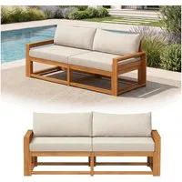 STEELSØN Gartenlounge-Set Mizaru modulares Sofa-Set aus hochwertigem Akazienholz, (Sofabank), Outdoor Sitzgruppe inkl. Auflagen, vielfältige Stellmöglichkeiten