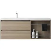 Mai & Mai Badmöbel-Set Waschtisch mit Unterschrank Badmöbel mit Waschbecken mineralguss Open