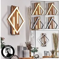 hofstein Wandleuchte Wandlampe aus Metall/MDF/Kunststoff in Schwarz/Holzoptik/Weiß, ohne Leuchtmittel, Wandleuchte im modernen Design, 19 Watt, 1990 Lumen
