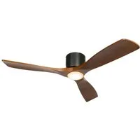 Qazqa Deckenventilator Jerri, (nicht austauschbare) LED, Braun, Modern, Stahl, 1-flammig
