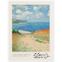 Posterlounge Wandbild Path in the Wheat Fields at Pourville, Claude Monet, erhältlich als Poster, Leinwandbild, Wandsticker oder Acrylglasbild