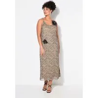 MIAMODA Jerseykleid Mesh-Maxikleid A-Linie Leo 3D-Blüten