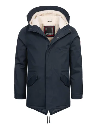 Alessandro Salvarini Herren Winterparka mit Teddyfell und Kapuze