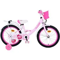 Volare Kinderfahrrad 18 Zoll Fahrrad Kinder Mädchen Fahrrad Mädchenfahrrad Rad Ashley 31832, 1 Gang, Rücktrittbremse, Gepäckträger, Stützräder, Korb, Seitenständer