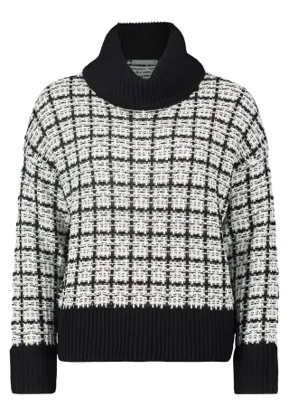 Betty & Co - Strickpullover schwarz/weiß - Gr. - 36
