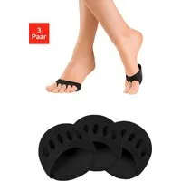 Vivance by Lascana Zehlinge Zehentopper, Halbsocken, gepolstert (Packung, 3-Paar, one size) mit Vorfußpolster für hohe Schuhe