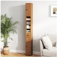 COSTWAY Hochschrank Badschrank schmal, verstellbaren Regal, 20x20x180cm, Weiß