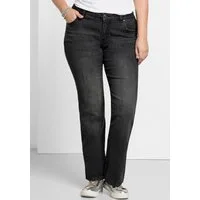 Sheego Bequeme Jeans Bootcut-Jeans in 5-Pocket-Form, mit Used-Effekten