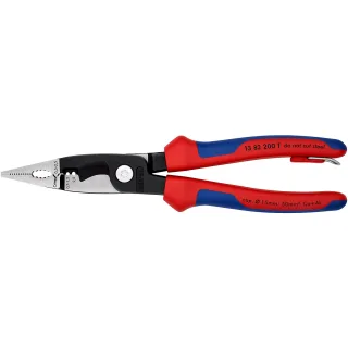 KNIPEX Elektro-Installationszange 200 mm schwarz atramentiert, mit Befestigungsöse - 1382200T