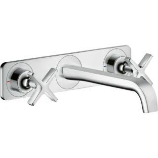 hansgrohe Axor Citterio E Fertigmontageset 36115000 Unterputz-3-Loch-Waschtischarmatur, Platte, chrom