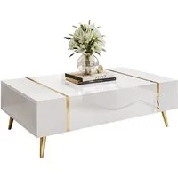 yourhouse24 Couchtisch ONYX auf goldenen Beinen Hochglanz