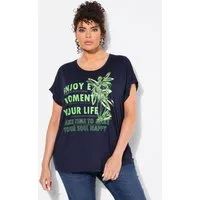 Ulla Popken T-Shirt T-Shirt bedruckt Oversized Rundhals Halbarm