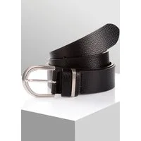 TOM TAILOR Ledergürtel TTSANDRA 3,5 cm breiter Damengürtel, genarbte Oberfläche, Schließe silberfarben