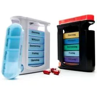 BigDean Pillendose 2er Mix Set Tablettenbox 7 Tage Morgens, Mittags, Abends & Nachts