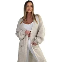 Mississhop Longstrickjacke Cardigan Longstrickjacke extra lange Strickjacke M. 384