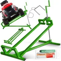 MASKO Rasentraktor Heber 450kg Hebevorrichtung für Aufsitzmäher inkl. Bürste, Rasentraktorheber, universelle Reinigungshilfe, Hebebühne für Quad