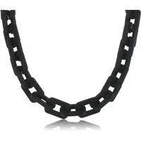 Made by Nami Gliederkette Große Glieder Halskette Damen Schwarz Raver Schmuck, 40 + 5 cm Länge verstellbar