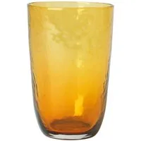 Broste Copenhagen Glas Copenhagen HAMMERED Trinkglas amber 0,5 l (1 Stück), Mundgeblasenes Glas, Hammered Glas