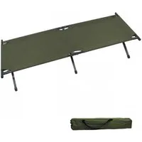 MFH Feldbett US Feldbett, Alu, oliv (Set) Transportsicherung mit 2 Riemen mit Klett