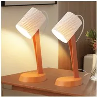 ZMH Tischleuchte Modern Nachttischlampe mit Kabel Wohnzimmer mit Kippschalter, HochwertigeDesign, ohne Leuchtmittel, 2er Set Kleine E14 Nachttischlampe für Esstisch Schlafzimmer