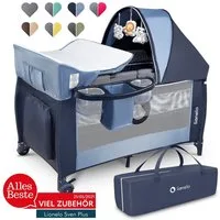 lionelo Baby-Reisebett LO-SVEN PLUS, ab Geburt bis 15kg mit Zubehör