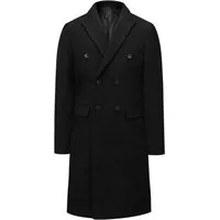 Allthemen Wollmantel Herren Knielang Zweireihig Langmantel Winter Herrenmantel Slim Fit
