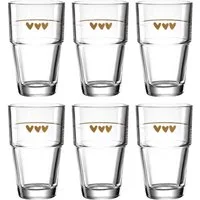 LEONARDO Latte-Macchiato-Glas Gläser-Set SOLO, mit Herzmotiv, 6-tlg., Glas, 410 ml, 6-teilig