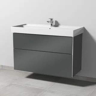Sanipa 3way Waschtischunterbau zu Villeroy & Boch Collaro Waschtisch mit 2 Auszügen, Anthrazit-Glanz BS83779