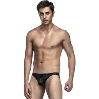 Lau-Fashion Slip Lack Leder Slip Herren Wetlook Boxershorts Männer Unterwäsche S/M/L/XL