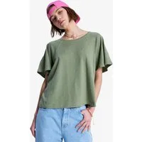 Roxy T-Shirt TIME FOR PALM TREE Kurzarm, mit Rundhalsausschnitt, aus Baumwolle und Polyester