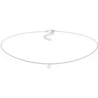 Elli Collier Choker mit Anhänger Mondstein Rund 925 Silber