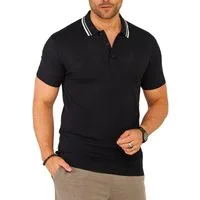 SOULSTAR Poloshirt S2TALSI Herren Basic Kurzarm Knit Polo Hemd Feinstrick Kontrast