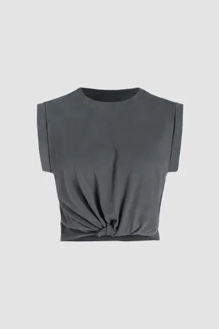 Basic Rundhals Cropped T-Shirt