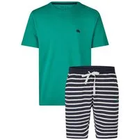 Phil & Co. Shorty Easy Sleep (Set, 2 tlg., 2-teilig) Herren Pyjama kurz Bermuda Light-Piqué Baumwolle Kurzarm
