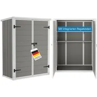 STEELSØN Gerätehaus Novara mit Bodenplatte, wetterfest, Geräteschuppen mit Pultdach, Gartenhaus mit Einlegeböden