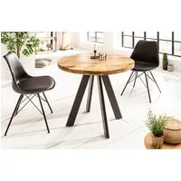 riess-ambiente Esstisch IRON CRAFT 100cm natur/schwarz - Mango, Metall, Massivholz, rund (Einzelartikel, 1-St), Urbaner Industrialtisch - ideal für Küchen, Wohnzimmer und Essecken