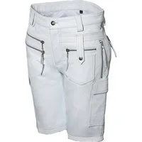 Be Noble Lederhose Casanova weiss Ledershorts mit vielen Cargotaschen und Reißverschlüssen in weiß