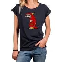 MAKAYA T-Shirt Damen mit Aufdruck Faultier Flash Lustig Frauen Sommer Top Kurzarm große Größen