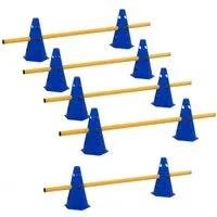 TRUTZHOLM Agility-Hürde Steckhürdenset 15- teilig 23 cm höhenverstellbar Blau Hobby Horsing
