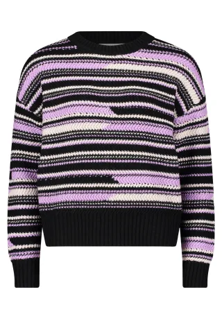 Betty & Co - Strickpullover black/lilac - Gr. - 38