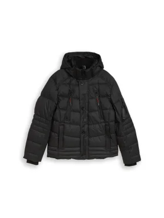 Tom Tailor - Puffer-Jacke mit abnehmbarer Kapuze dark herringbone structure - Gr. - XXL