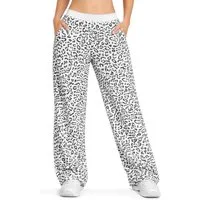 Smilodox Jogginghose Leora, Oversize Jogger Damen, Leo-Print Hose mit Tunnelzug & Taschen Leo-Print, Elastischer Bund, Verstellbare Beine, Seitentaschen