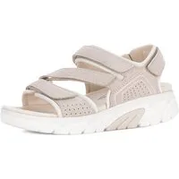 rollingsoft Sandalette Keilabsatz, Riemchensandale mit Lochmuster und Ziernähten, G-Weite