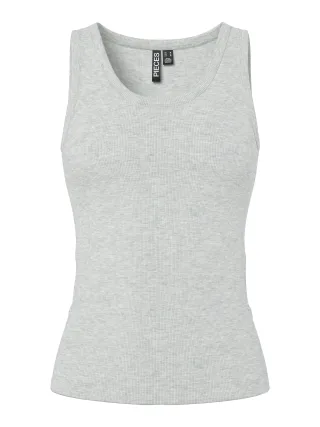 PIECES - PCMAY TANK TOP JRS NOOS BC light grey melange - Gr. - XS