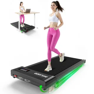 [EU Direct] Akluer P03-B Brushless Walking Pad with 6% Incline, 2.5HP Flat Under Desk Treadmill for Home Gym, 1-6km/h Co