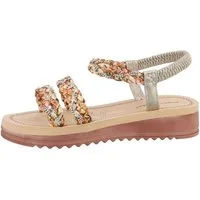 Ital-Design Damen Freizeit Riemchensandalette (85960452) Keilabsatz/Wedge Keilsandaletten in Gold