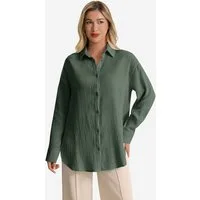 Imily Bela Blusentop Damen Langärmliges Locker sitzendes Lässiges Schlichtes Hemd (Packung, 1-tlg., 1per-Pack) aus Baumwolle