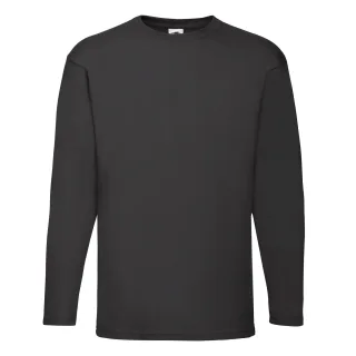 Fruit of the Loom - "Valueweight" T-Shirt für Herren Langärmlig (Schwarz)